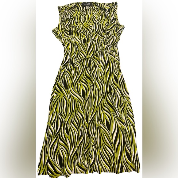 Black Label by Evan-Picone Womens Sleeveless Geometric A-Line Dress - Picture 2 of 5